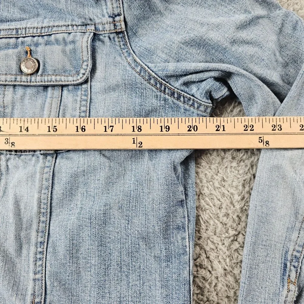 Vintage Old Navy Denim Jacket Mens Medium  Blue Trucker Grunge Distressed Y2K